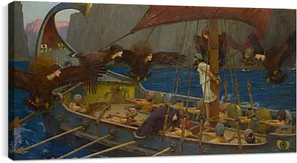 Постер на подрамнике - Ulysses and the Sirens. Джон Уотерхаус Постер на подрамнике - Ulysses and the Sirens. Джон Уотерхаус