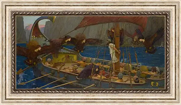 Картина в раме - Ulysses and the Sirens. Джон Уотерхаус Картина в раме - Ulysses and the Sirens. Джон Уотерхаус