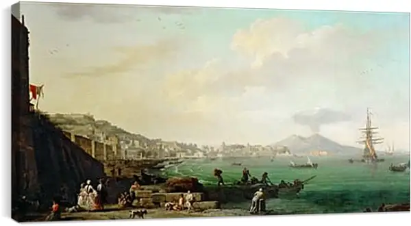 Постер на подрамнике - View of Naples with Mt. Vesuvius. Клод Жозеф Верне Постер на подрамнике - View of Naples with Mt. Vesuvius. Клод Жозеф Верне