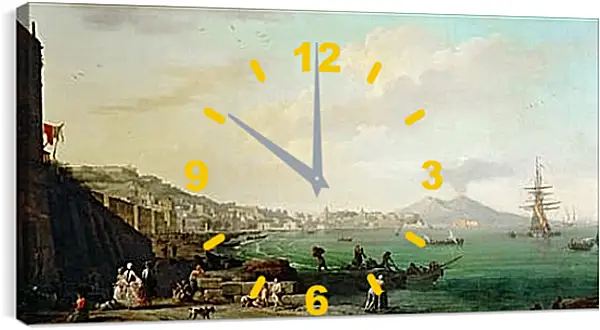 Часы картина - View of Naples with Mt. Vesuvius. Клод Жозеф Верне Часы картина - View of Naples with Mt. Vesuvius. Клод Жозеф Верне
