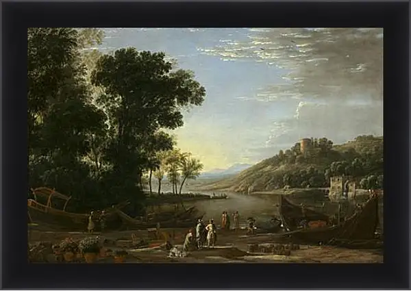 Картина в раме - Landscape with merchants. Лоррен Клод Картина в раме - Landscape with merchants. Лоррен Клод