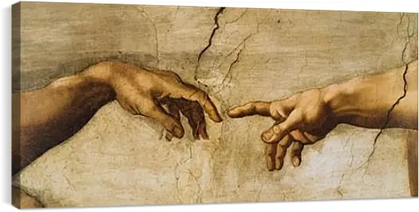 Постер на подрамнике - The Creation of Adam. Микеланджело Буонарроти Постер на подрамнике - The Creation of Adam. Микеланджело Буонарроти