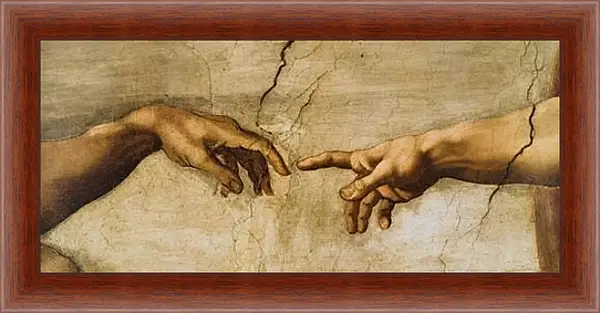 Картина в раме - The Creation of Adam. Микеланджело Буонарроти Картина в раме - The Creation of Adam. Микеланджело Буонарроти