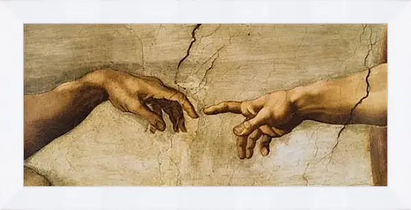 Картина в раме - The Creation of Adam. Микеланджело Буонарроти Картина в раме - The Creation of Adam. Микеланджело Буонарроти