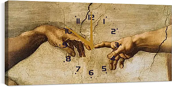 Часы картина - The Creation of Adam. Микеланджело Буонарроти Часы картина - The Creation of Adam. Микеланджело Буонарроти
