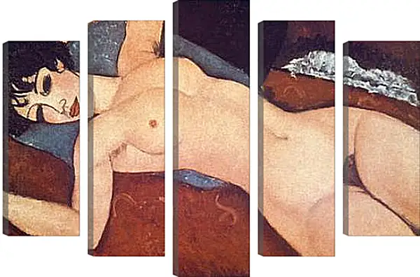 Модульная картина - Лежащая обнаженная. Nude on cushion. Амедео Модильяни Модульная картина - Лежащая обнаженная. Nude on cushion. Амедео Модильяни
