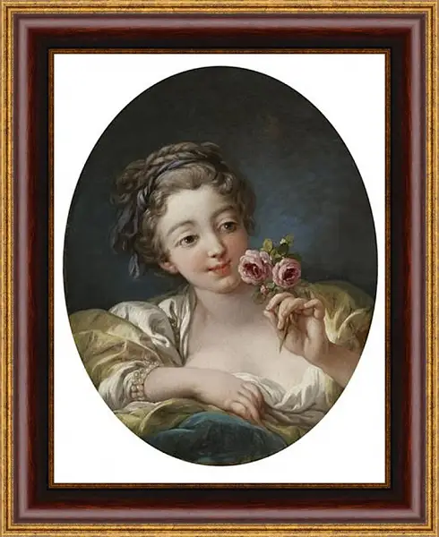 Картина в раме - Girl with rose. Франсуа Буше Картина в раме - Girl with rose. Франсуа Буше