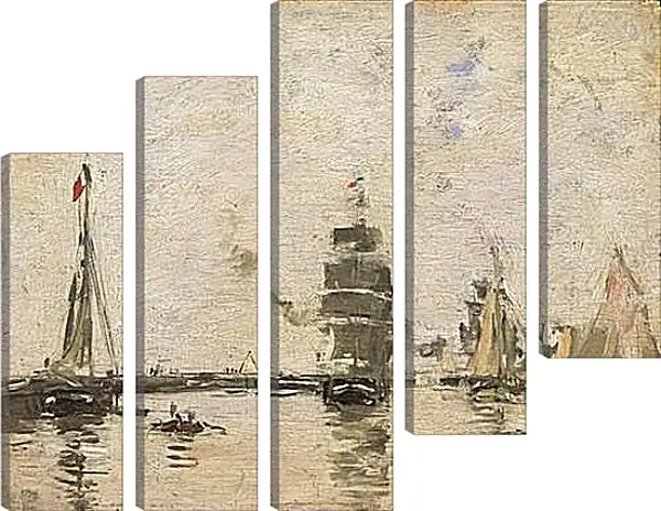 Модульная картина - Boats in Trouville Harbor. Эжен Буден Модульная картина - Boats in Trouville Harbor. Эжен Буден