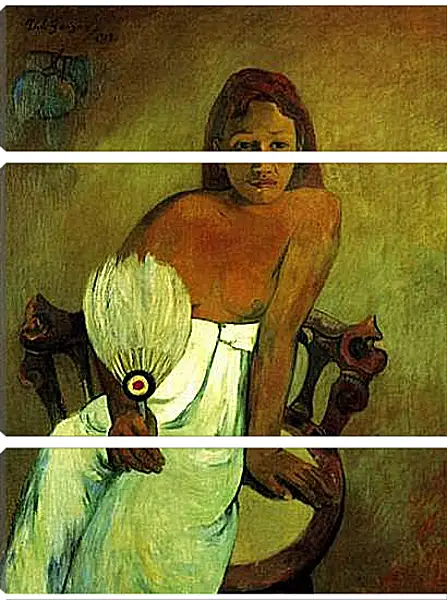 Модульная картина - Young Girl With Fan. Поль Гоген Модульная картина - Young Girl With Fan. Поль Гоген