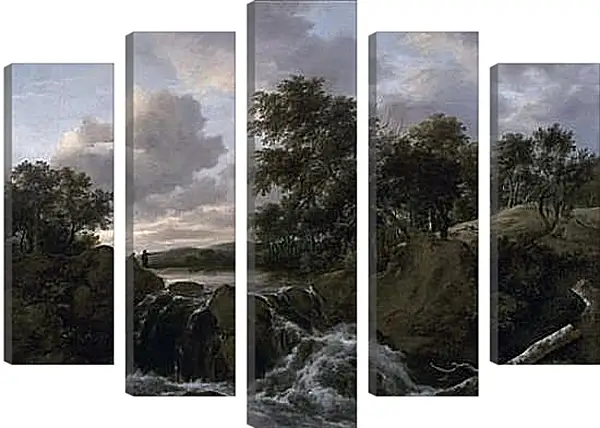 Модульная картина - Landscape with Waterfall. Якоб ван Рейсдал Модульная картина - Landscape with Waterfall. Якоб ван Рейсдал