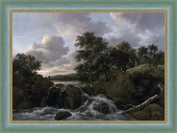Картина в раме - Landscape with Waterfall. Якоб ван Рейсдал Картина в раме - Landscape with Waterfall. Якоб ван Рейсдал