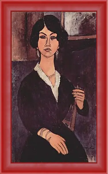 Картина в раме - Sitzende Algerische Almaiisa. Амедео Модильяни Картина в раме - Sitzende Algerische Almaiisa. Амедео Модильяни