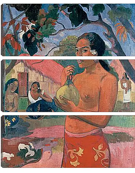 Модульная картина - Woman Holding a Fruit (Eu haere ia oe). Поль Гоген Модульная картина - Woman Holding a Fruit (Eu haere ia oe). Поль Гоген