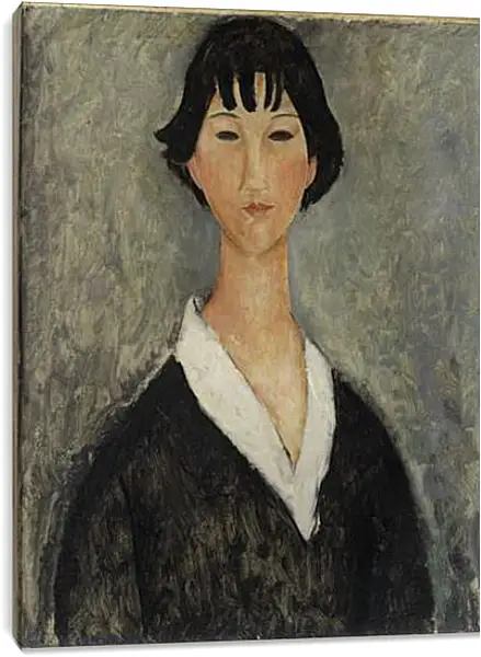 Постер на подрамнике - Jeune Fille Aux Cheveux Noirs. Девушка с черными волосами. Амедео Модильяни Постер на подрамнике - Jeune Fille Aux Cheveux Noirs. Девушка с черными волосами. Амедео Модильяни