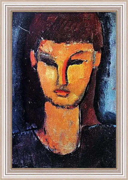 Картина в раме - Head of a young woman. Амедео Модильяни Картина в раме - Head of a young woman. Амедео Модильяни