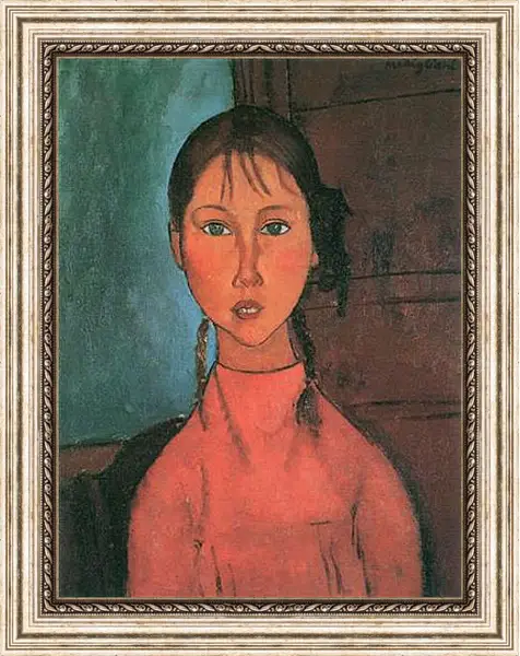 Картина в раме - Madchen mit Zopfen. Амедео Модильяни Картина в раме - Madchen mit Zopfen. Амедео Модильяни
