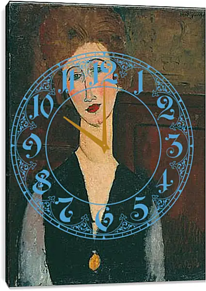 Часы картина - Portrait of a Woman. Амедео Модильяни Часы картина - Portrait of a Woman. Амедео Модильяни
