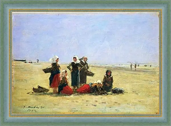 Картина в раме - Women on the Beach at Berck. Эжен Буден Картина в раме - Women on the Beach at Berck. Эжен Буден
