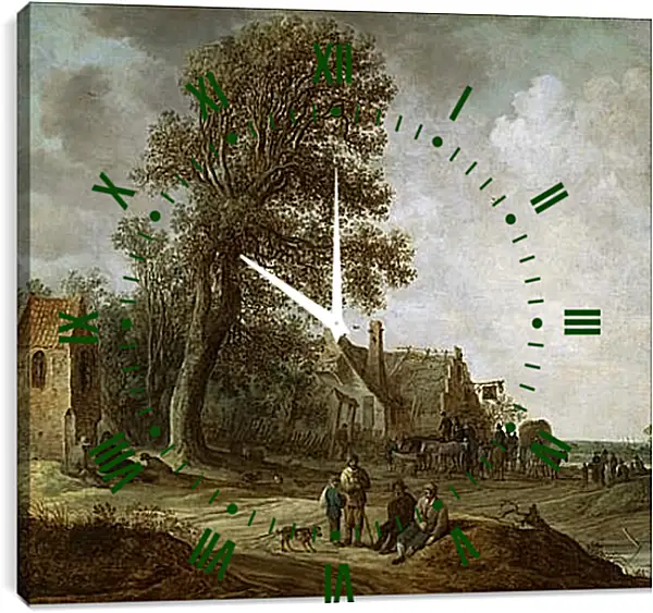 Часы картина - Peasants Resting before an Inn. Ян ван Гойен Часы картина - Peasants Resting before an Inn. Ян ван Гойен