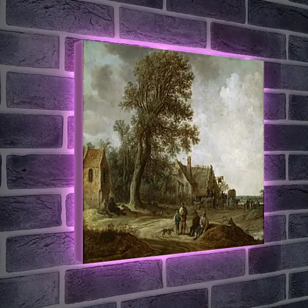 Лайтбокс световая панель - Peasants Resting before an Inn. Ян ван Гойен Лайтбокс световая панель - Peasants Resting before an Inn. Ян ван Гойен