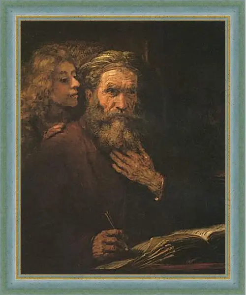 Картина в раме - Evangelist Mathaus und der Engel. Рембрандт Картина в раме - Evangelist Mathaus und der Engel. Рембрандт