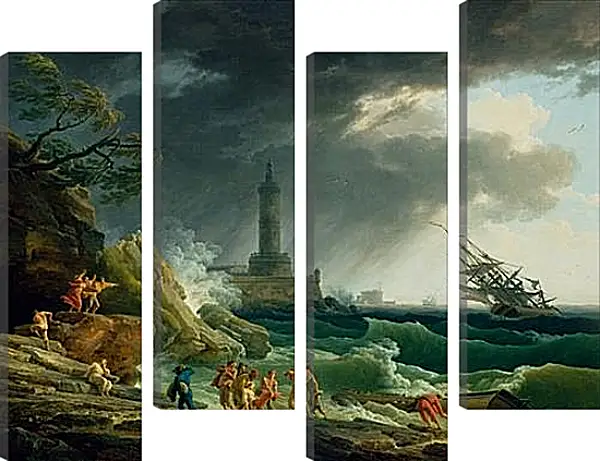 Модульная картина - A Storm on a Mediterranean Coast. Клод Жозеф Верне Модульная картина - A Storm on a Mediterranean Coast. Клод Жозеф Верне