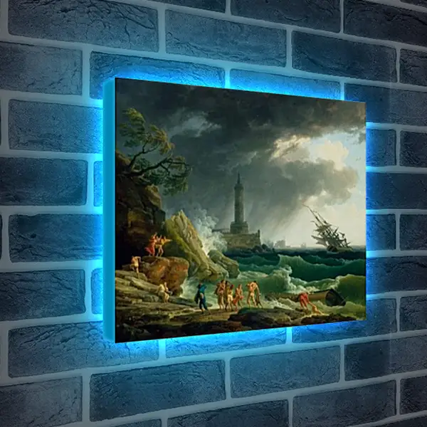 Лайтбокс световая панель - A Storm on a Mediterranean Coast. Клод Жозеф Верне Лайтбокс световая панель - A Storm on a Mediterranean Coast. Клод Жозеф Верне