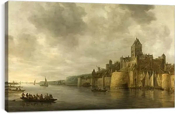 Постер на подрамнике - View on the waal janvangoyen. Ян ван Гойен Постер на подрамнике - View on the waal janvangoyen. Ян ван Гойен