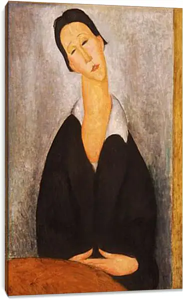 Постер на подрамнике - Portrait of a Polish Woman. Портрет польки. Амедео Модильяни Постер на подрамнике - Portrait of a Polish Woman. Портрет польки. Амедео Модильяни