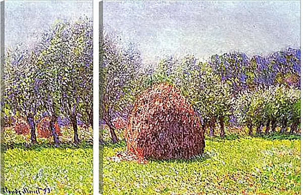 Модульная картина - Heap of Hay in the Field. Клод Моне Модульная картина - Heap of Hay in the Field. Клод Моне
