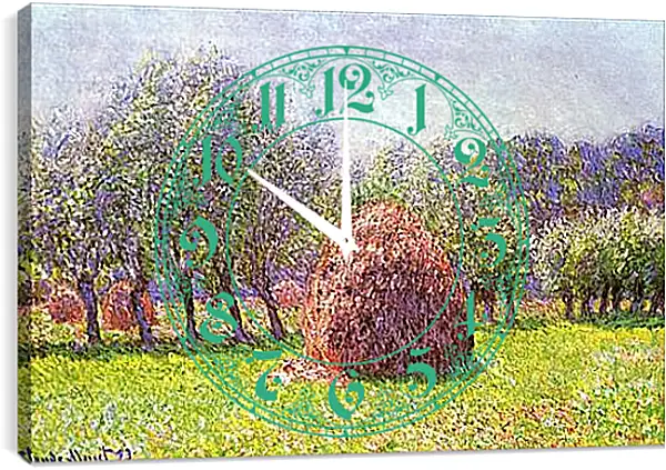 Часы картина - Heap of Hay in the Field. Клод Моне Часы картина - Heap of Hay in the Field. Клод Моне