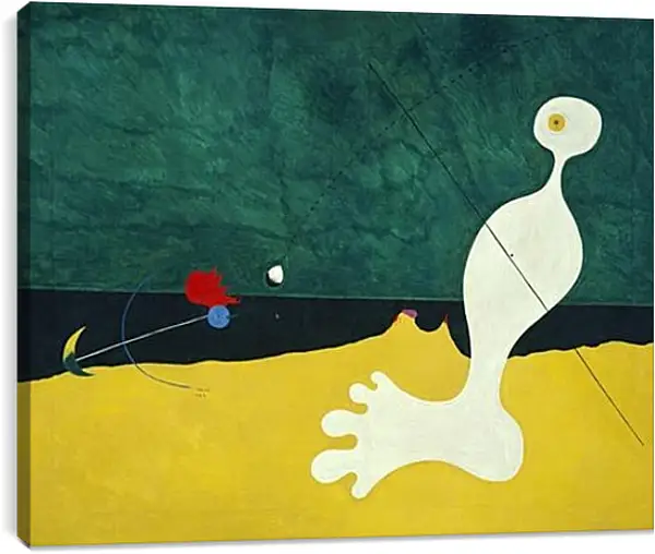 Постер на подрамнике - Person Throwing a Stone at a Bird. Человек, бросающий камень в птицу. Миро Жоан Постер на подрамнике - Person Throwing a Stone at a Bird. Человек, бросающий камень в птицу. Миро Жоан