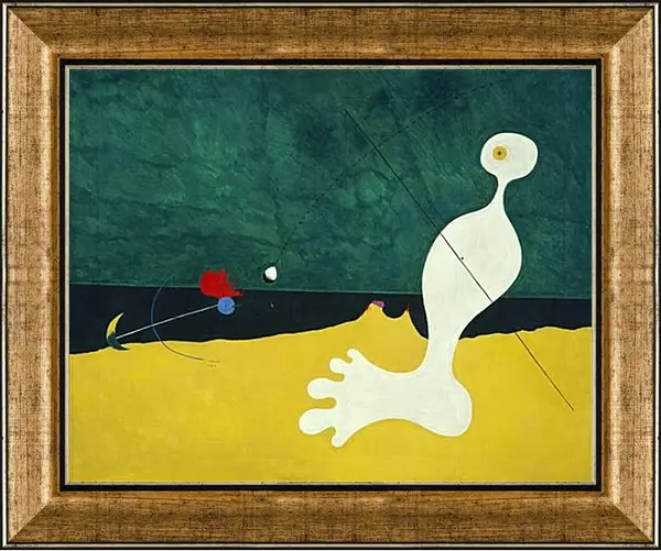 Картина в раме - Person Throwing a Stone at a Bird. Человек, бросающий камень в птицу. Миро Жоан Картина в раме - Person Throwing a Stone at a Bird. Человек, бросающий камень в птицу. Миро Жоан