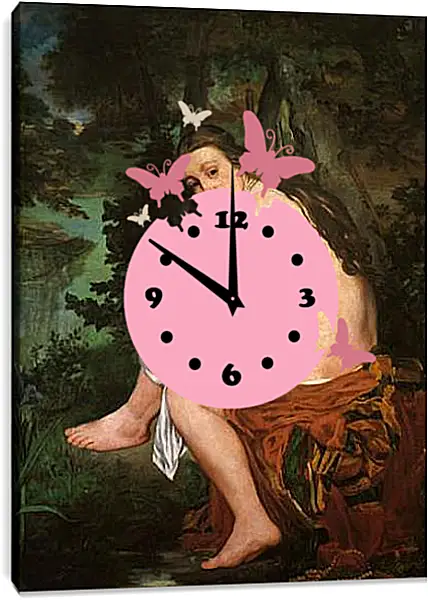 Часы картина - The Surprised Nymph. Эдуард Мане Часы картина - The Surprised Nymph. Эдуард Мане