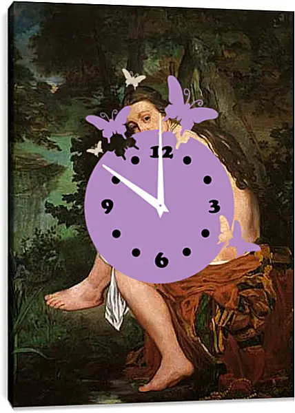 Часы картина - The Surprised Nymph. Эдуард Мане Часы картина - The Surprised Nymph. Эдуард Мане