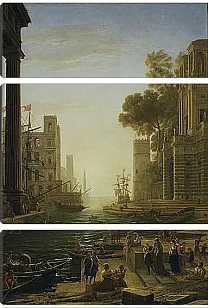 Модульная картина - Landscape with the Embarkment of Saint Paula Romana in Ostia 1639-1640. Лоррен Клод Модульная картина - Landscape with the Embarkment of Saint Paula Romana in Ostia 1639-1640. Лоррен Клод