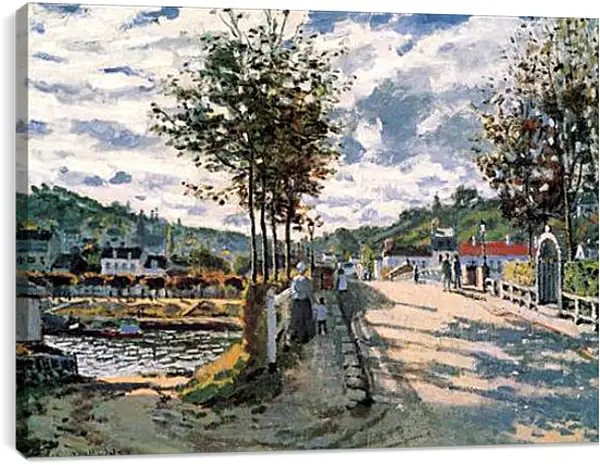 Постер на подрамнике - The Seine at Bougival. Клод Моне Постер на подрамнике - The Seine at Bougival. Клод Моне