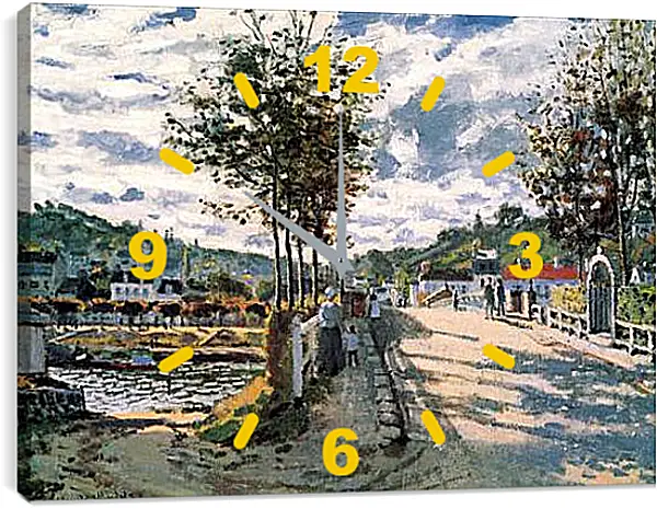 Часы картина - The Seine at Bougival. Клод Моне Часы картина - The Seine at Bougival. Клод Моне