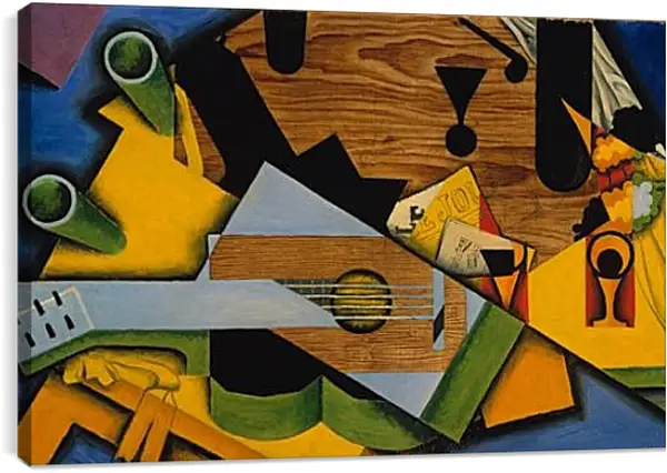 Постер на подрамнике - Still Life with a Guitar. Хуан Грис Постер на подрамнике - Still Life with a Guitar. Хуан Грис