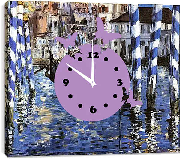 Часы картина - Le Grand Canal de Venise, Large Channel of Venice, Huile sur toile. Эдуард Мане Часы картина - Le Grand Canal de Venise, Large Channel of Venice, Huile sur toile. Эдуард Мане
