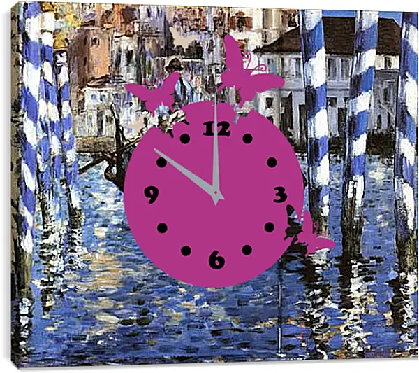 Часы картина - Le Grand Canal de Venise, Large Channel of Venice, Huile sur toile. Эдуард Мане Часы картина - Le Grand Canal de Venise, Large Channel of Venice, Huile sur toile. Эдуард Мане