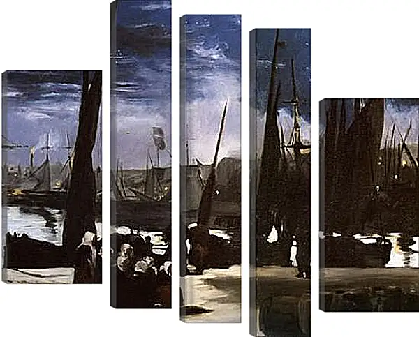 Модульная картина - Clair de Lune sur le port de Boulogne,Moonlight on the wearing of Boulogne, Huile sur toile. Эдуард Мане Модульная картина - Clair de Lune sur le port de Boulogne,Moonlight on the wearing of Boulogne, Huile sur toile. Эдуард Мане
