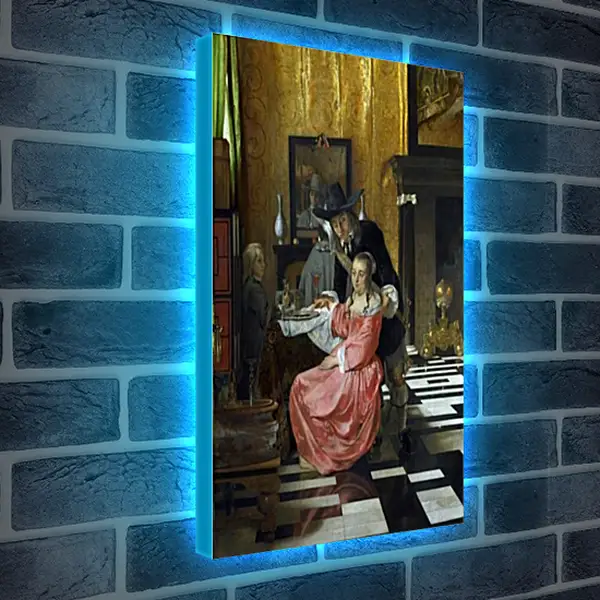 Лайтбокс световая панель - An Interior, with a Woman refusing a Glass of Wine. Ян (Йоханнес) Вермеер Лайтбокс световая панель - An Interior, with a Woman refusing a Glass of Wine. Ян (Йоханнес) Вермеер