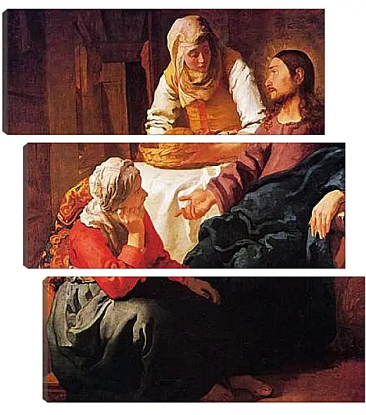 Модульная картина - Христос в доме Марии и Марфы (1665). Ян (Йоханнес) Вермеер Модульная картина - Христос в доме Марии и Марфы (1665). Ян (Йоханнес) Вермеер