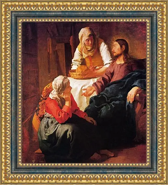 Картина в раме - Христос в доме Марии и Марфы (1665). Ян (Йоханнес) Вермеер Картина в раме - Христос в доме Марии и Марфы (1665). Ян (Йоханнес) Вермеер