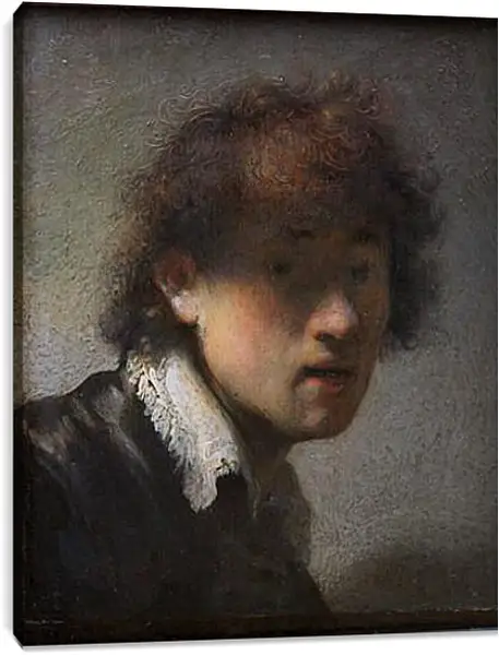 Постер на подрамнике - Self-portrait at early age. Рембрандт Постер на подрамнике - Self-portrait at early age. Рембрандт