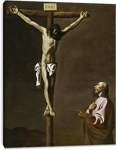 Постер на подрамнике - Saint Luke as a painter,before christ on the Cross. Франсиско де Сурбаран Постер на подрамнике - Saint Luke as a painter,before christ on the Cross. Франсиско де Сурбаран