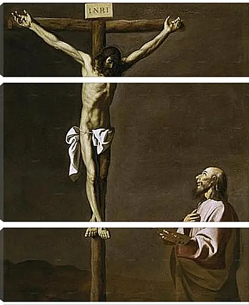 Модульная картина - Saint Luke as a painter,before christ on the Cross. Франсиско де Сурбаран Модульная картина - Saint Luke as a painter,before christ on the Cross. Франсиско де Сурбаран