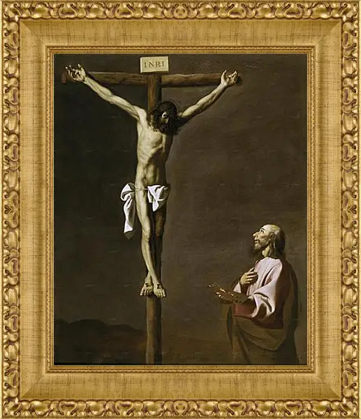 Картина в раме - Saint Luke as a painter,before christ on the Cross. Святой Лука перед Распятым Христом. Франсиско де Сурбаран Картина в раме - Saint Luke as a painter,before christ on the Cross. Святой Лука перед Распятым Христом. Франсиско де Сурбаран