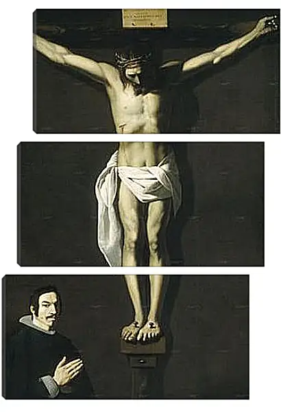 Модульная картина - Christ Crucified with the Sponsor. Франсиско де Сурбаран Модульная картина - Christ Crucified with the Sponsor. Франсиско де Сурбаран